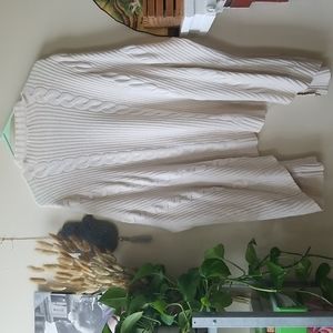 Oversized Cable Knit Cardigan Cream Champagne Size M/L
